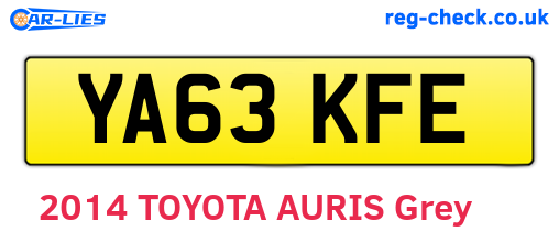 YA63KFE are the vehicle registration plates.