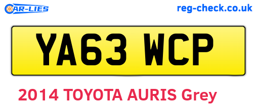 YA63WCP are the vehicle registration plates.