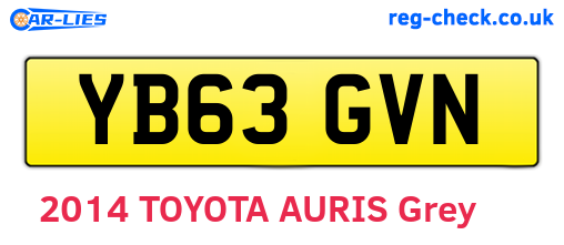 YB63GVN are the vehicle registration plates.