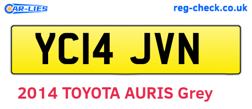 YC14JVN are the vehicle registration plates.