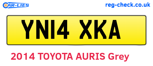 YN14XKA are the vehicle registration plates.