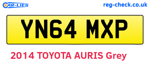 YN64MXP are the vehicle registration plates.