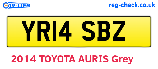 YR14SBZ are the vehicle registration plates.