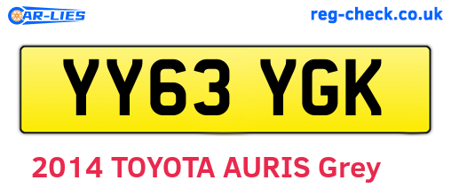 YY63YGK are the vehicle registration plates.
