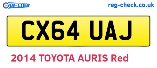 CX64UAJ are the vehicle registration plates.