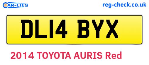 DL14BYX are the vehicle registration plates.