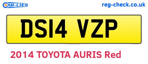 DS14VZP are the vehicle registration plates.