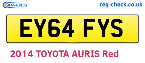 EY64FYS are the vehicle registration plates.