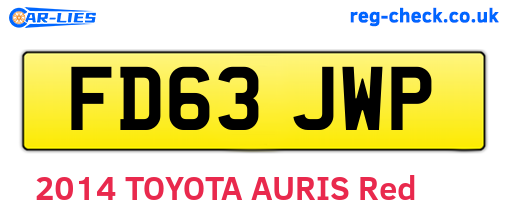 FD63JWP are the vehicle registration plates.