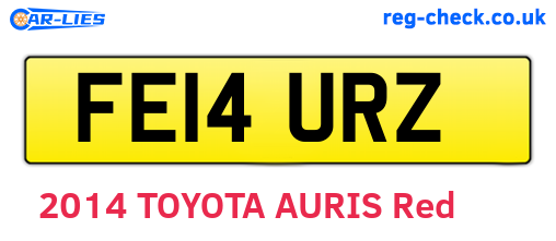FE14URZ are the vehicle registration plates.