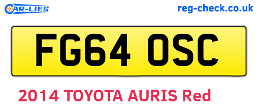 FG64OSC are the vehicle registration plates.