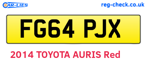 FG64PJX are the vehicle registration plates.