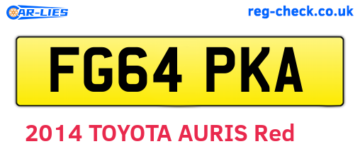 FG64PKA are the vehicle registration plates.