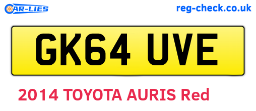 GK64UVE are the vehicle registration plates.
