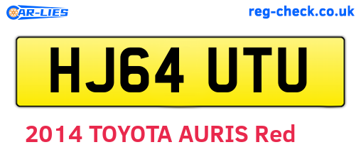 HJ64UTU are the vehicle registration plates.