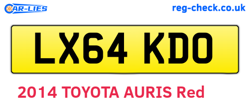 LX64KDO are the vehicle registration plates.