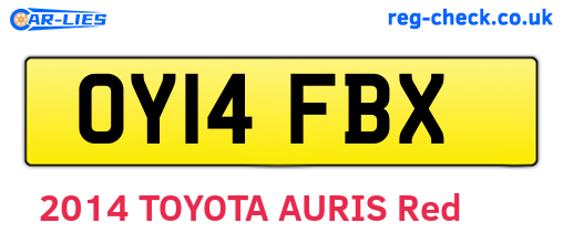 OY14FBX are the vehicle registration plates.