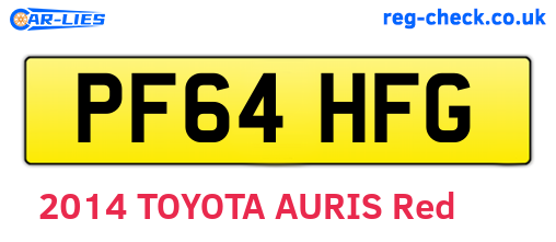 PF64HFG are the vehicle registration plates.