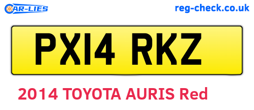 PX14RKZ are the vehicle registration plates.