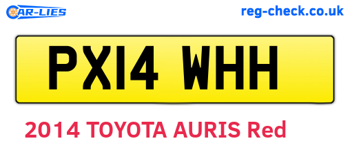 PX14WHH are the vehicle registration plates.