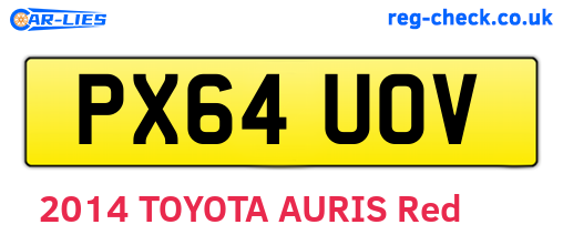 PX64UOV are the vehicle registration plates.
