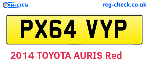 PX64VYP are the vehicle registration plates.