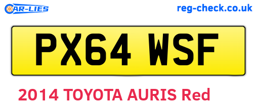 PX64WSF are the vehicle registration plates.
