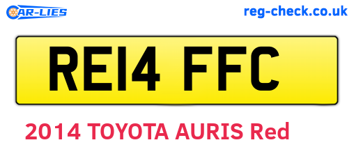 RE14FFC are the vehicle registration plates.