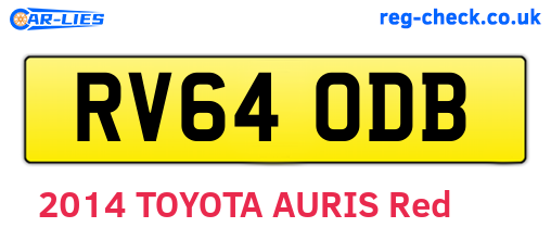 RV64ODB are the vehicle registration plates.