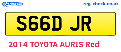 S66DJR are the vehicle registration plates.