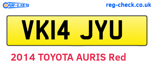 VK14JYU are the vehicle registration plates.