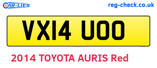 VX14UOO are the vehicle registration plates.