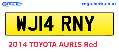 WJ14RNY are the vehicle registration plates.