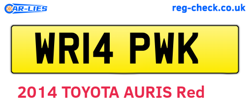 WR14PWK are the vehicle registration plates.