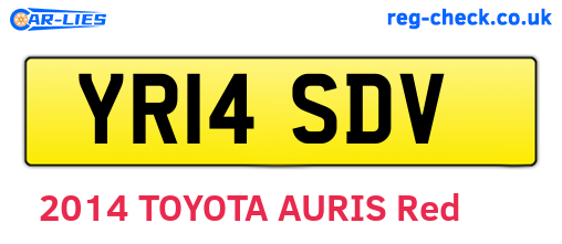 YR14SDV are the vehicle registration plates.