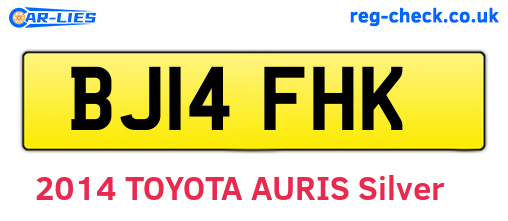 BJ14FHK are the vehicle registration plates.