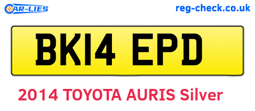 BK14EPD are the vehicle registration plates.