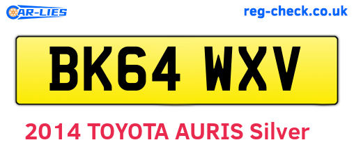 BK64WXV are the vehicle registration plates.