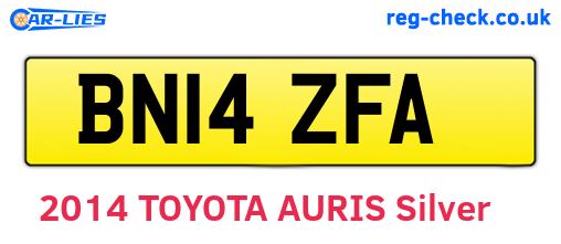 BN14ZFA are the vehicle registration plates.