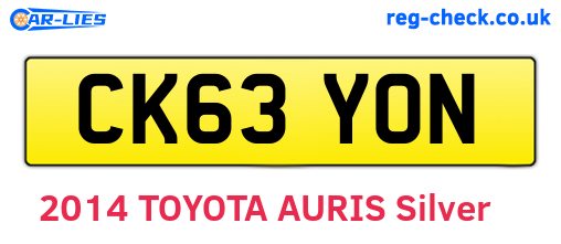 CK63YON are the vehicle registration plates.
