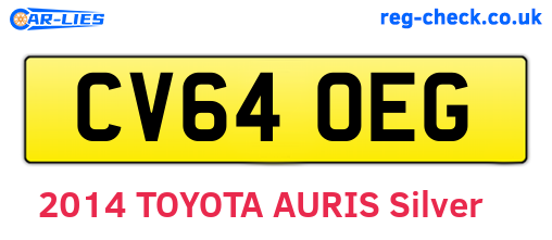 CV64OEG are the vehicle registration plates.