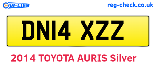 DN14XZZ are the vehicle registration plates.