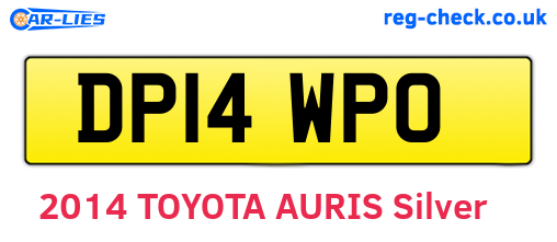 DP14WPO are the vehicle registration plates.