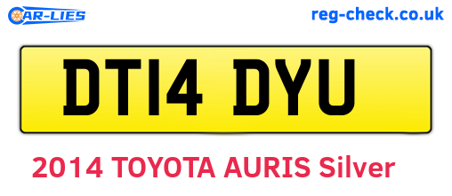 DT14DYU are the vehicle registration plates.