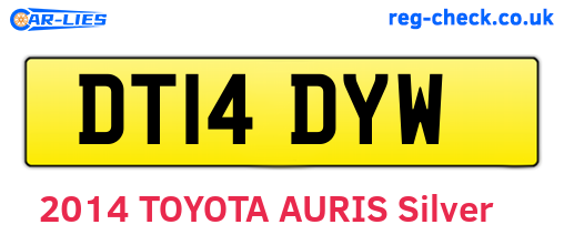 DT14DYW are the vehicle registration plates.