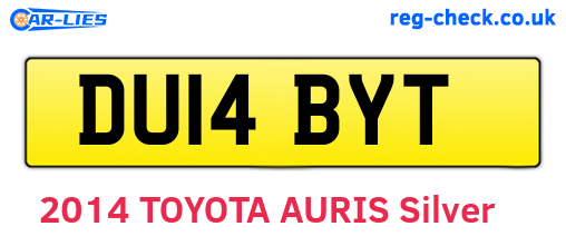 DU14BYT are the vehicle registration plates.