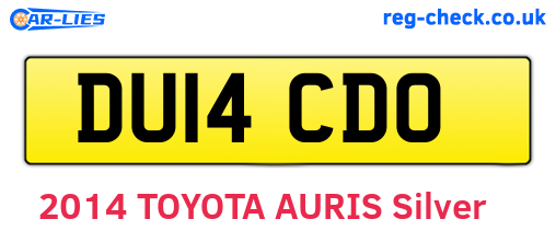 DU14CDO are the vehicle registration plates.
