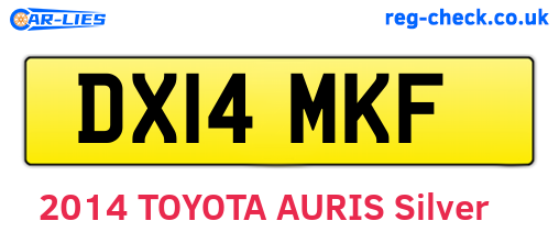 DX14MKF are the vehicle registration plates.