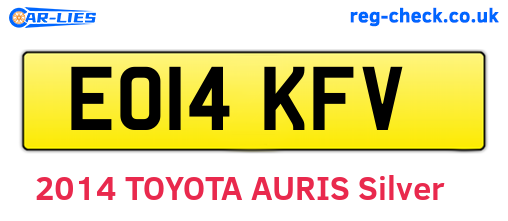 EO14KFV are the vehicle registration plates.
