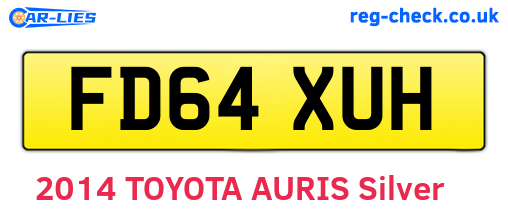 FD64XUH are the vehicle registration plates.